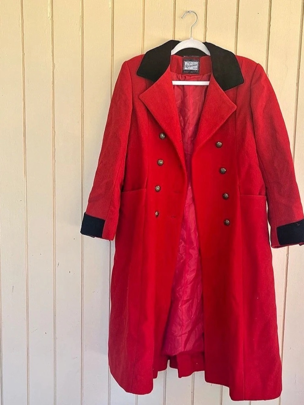 (5) Rothschild Red 100% Wool Military Coat